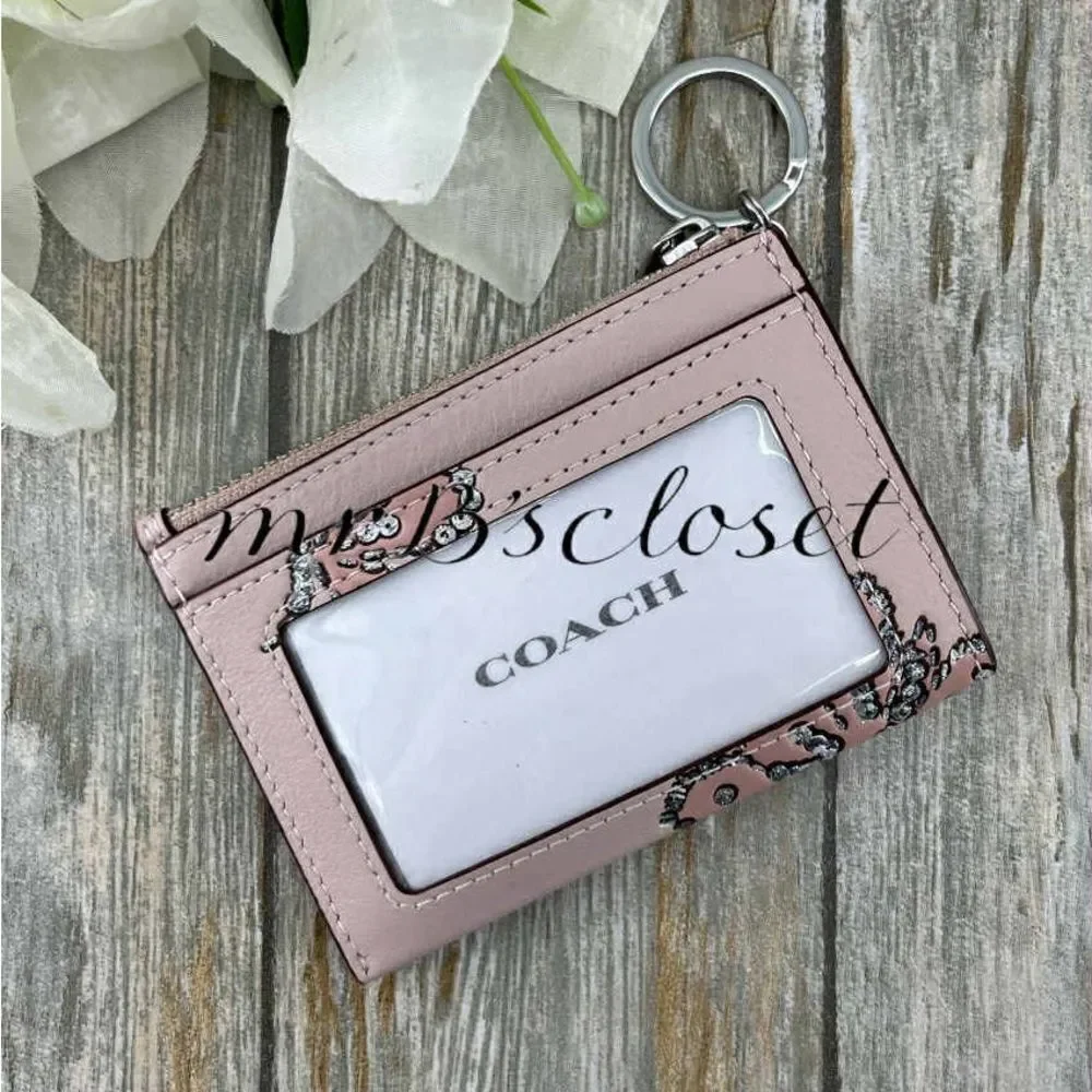 Authentic Coach Mini Skinny Id Case With Butterfly Print Wallet Bag Purse